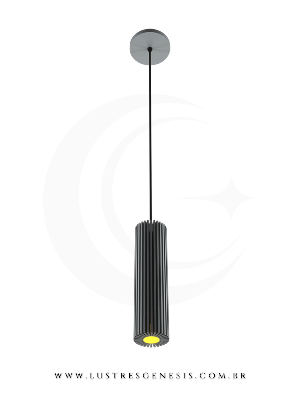 Lumin&aacute;ria pendente modelo cacto com acabamento em madeira, ideal para mesa de jantar, quartos, salas e escrit&oacute;rios, da marca Attimo.